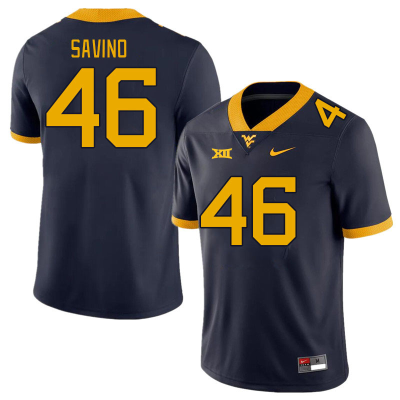Men #46 Luke Savino West Virginia Mountaineers College Football Jerseys Stitched Sale-Navy - Click Image to Close